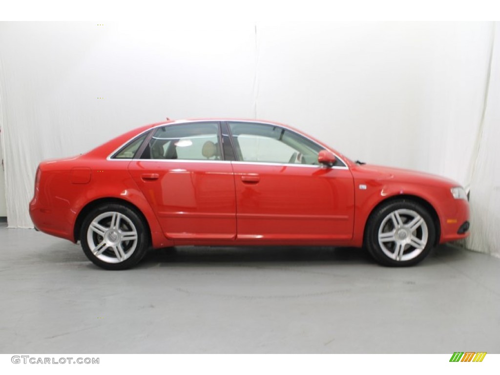 2008 A4 2.0T Sedan - Brilliant Red / Beige photo #5