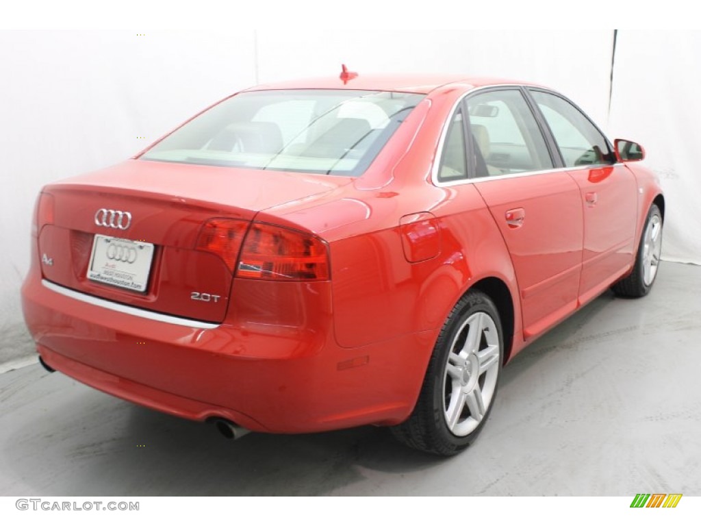 2008 A4 2.0T Sedan - Brilliant Red / Beige photo #7