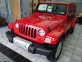 2013 Flame Red Jeep Wrangler Unlimited Sahara 4x4  photo #2