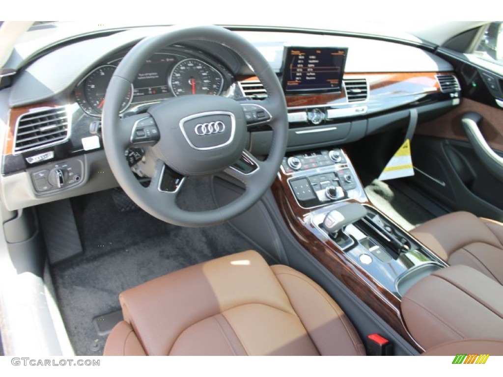 Nougat Brown Interior 2014 Audi A8 L TDI quattro Photo #83231546