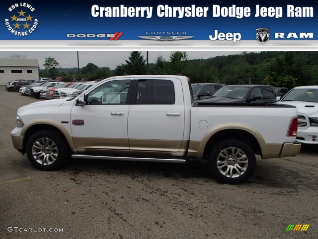 2013 1500 Laramie Longhorn Crew Cab 4x4 - Bright White / Canyon Brown/Light Frost Beige photo #1