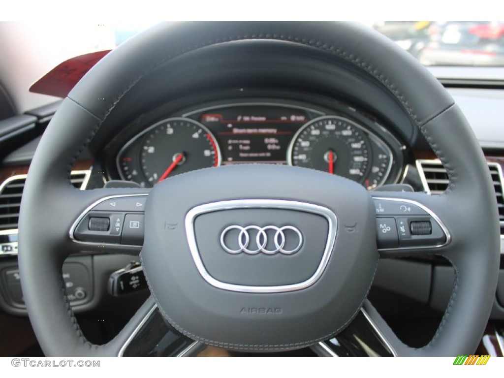 2014 Audi A8 L TDI quattro Nougat Brown Steering Wheel Photo #83231861
