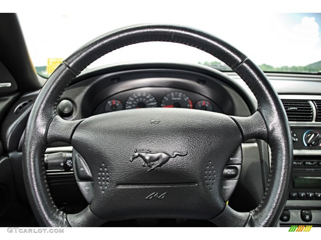 2004 Ford Mustang V6 Convertible Medium Parchment Steering Wheel Photo #83231996