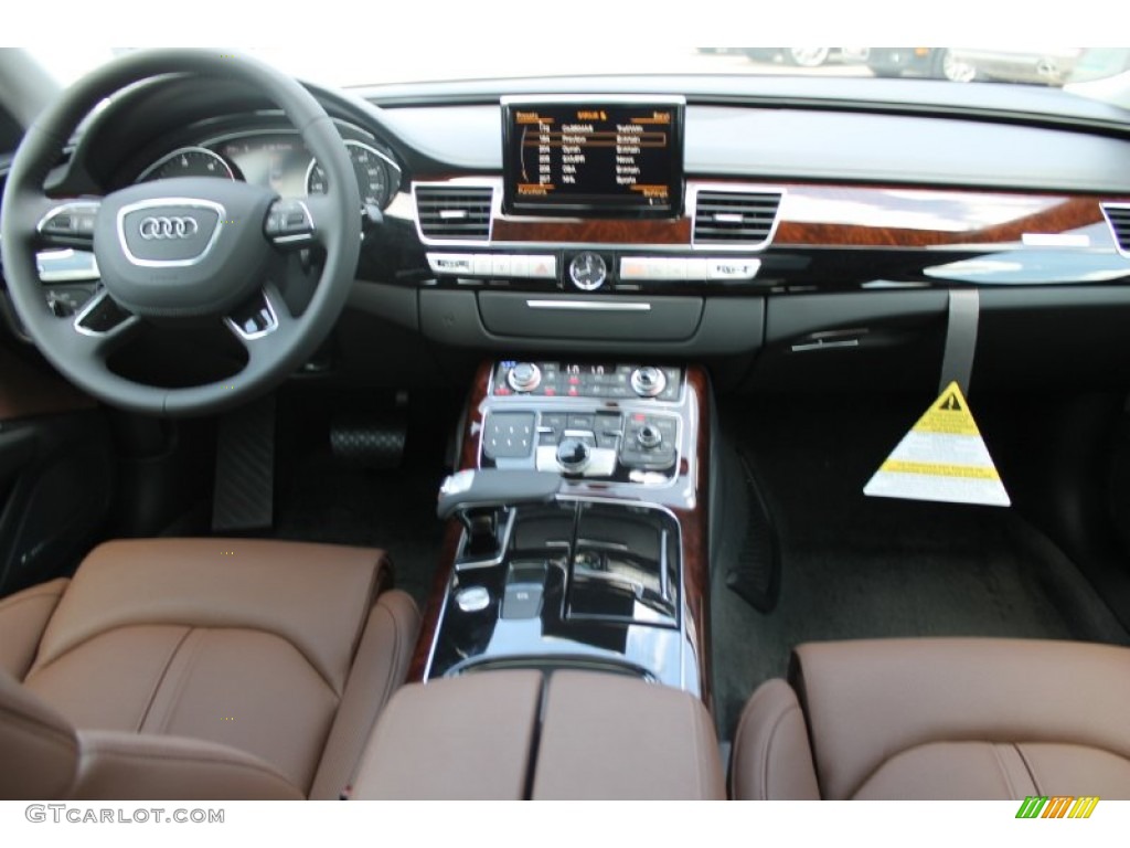 2014 Audi A8 L TDI quattro Nougat Brown Dashboard Photo #83232119