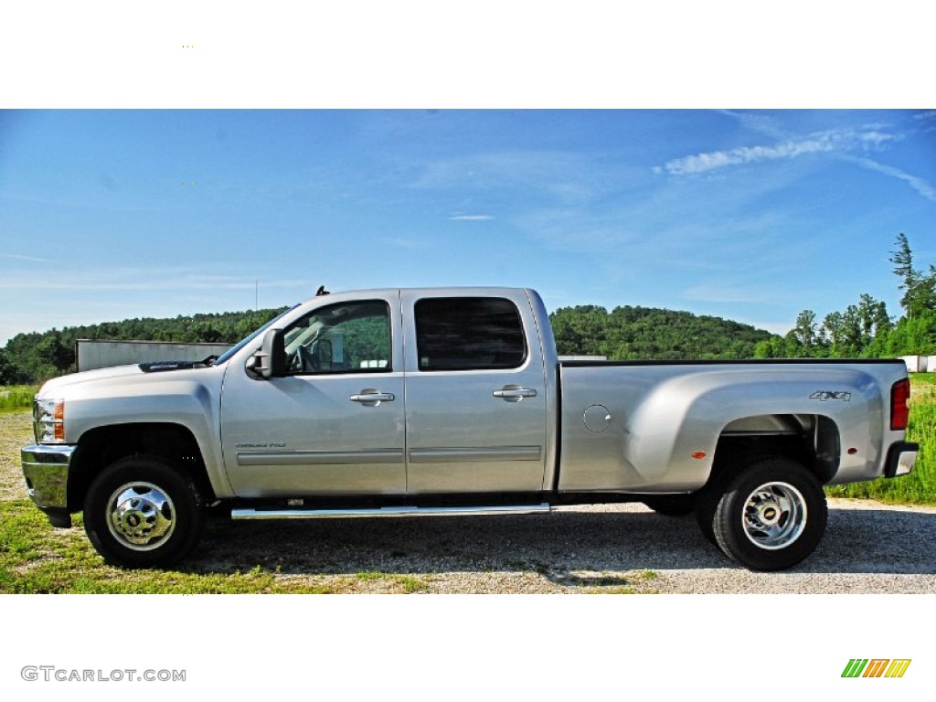 Silver Ice Metallic 2013 Chevrolet Silverado 3500HD LTZ Crew Cab 4x4 Dually Exterior Photo #83232341