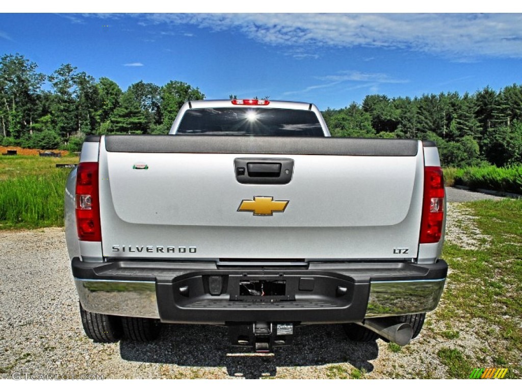 Silver Ice Metallic 2013 Chevrolet Silverado 3500HD LTZ Crew Cab 4x4 Dually Exterior Photo #83232473