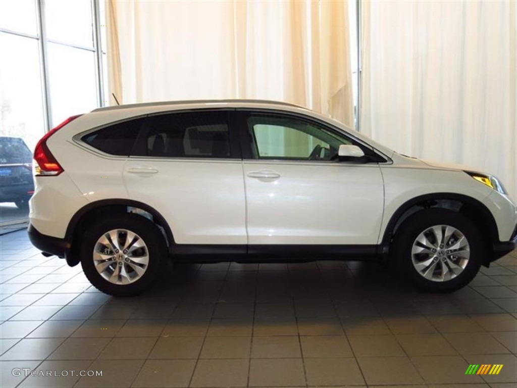 2013 CR-V EX-L - White Diamond Pearl / Black photo #2