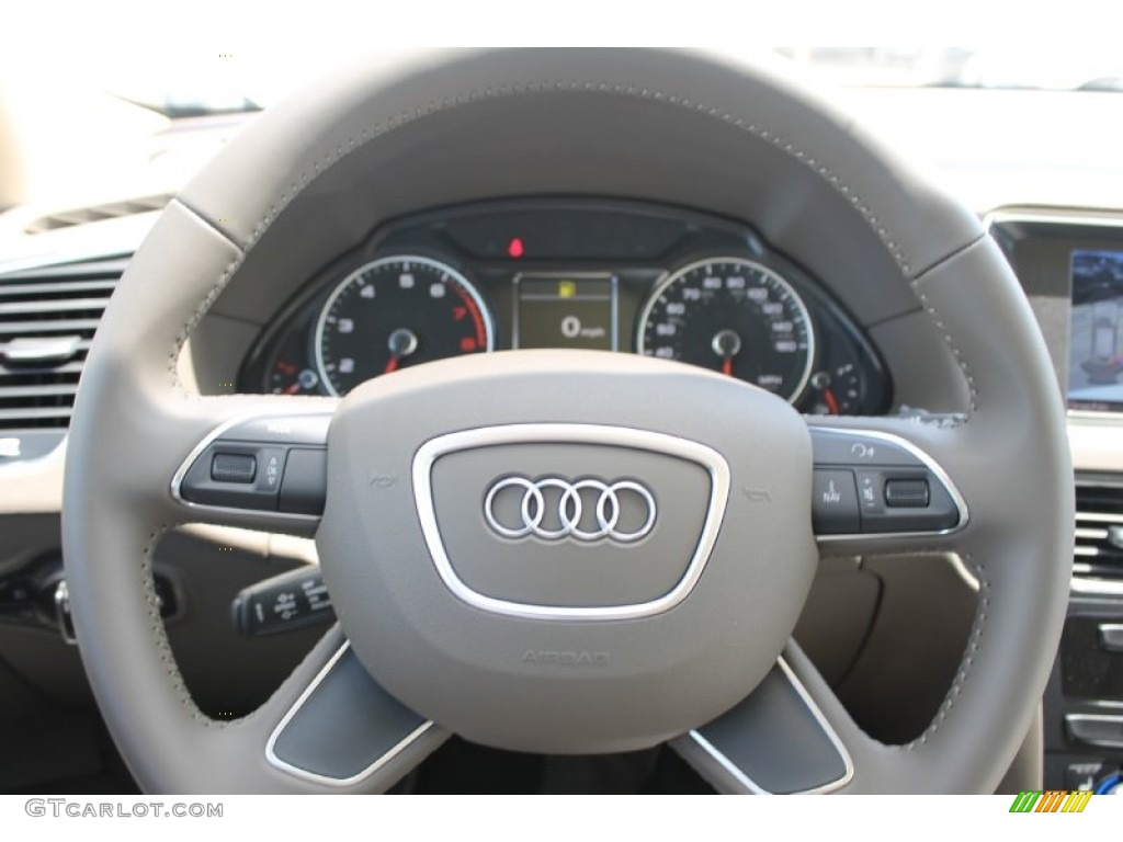 2013 Audi Q5 3.0 TFSI quattro Pistachio Beige Steering Wheel Photo #83239722