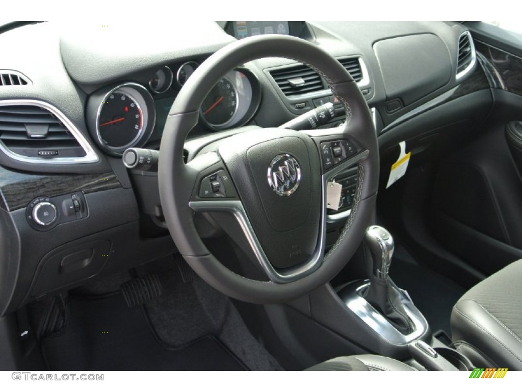 2013 Buick Encore Convenience Ebony Steering Wheel Photo #83242328
