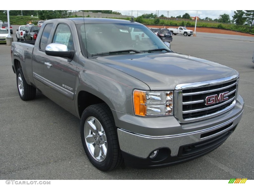 2013 Sierra 1500 SLE Extended Cab 4x4 - Steel Gray Metallic / Ebony photo #1