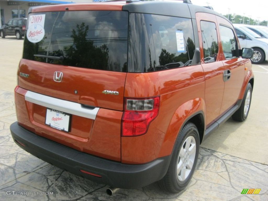 2009 Element EX AWD - Citrus Fire Metallic / Titanium photo #5