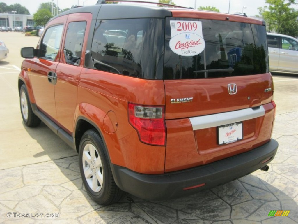 2009 Element EX AWD - Citrus Fire Metallic / Titanium photo #7