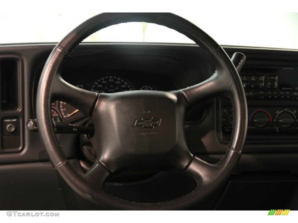 2002 Chevrolet Silverado 1500 LS Crew Cab Graphite Gray Steering Wheel Photo #83245337
