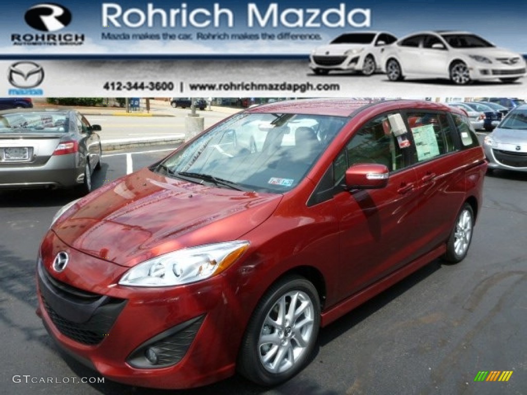 2013 MAZDA5 Touring - Zeal Red Mica / Sand photo #1