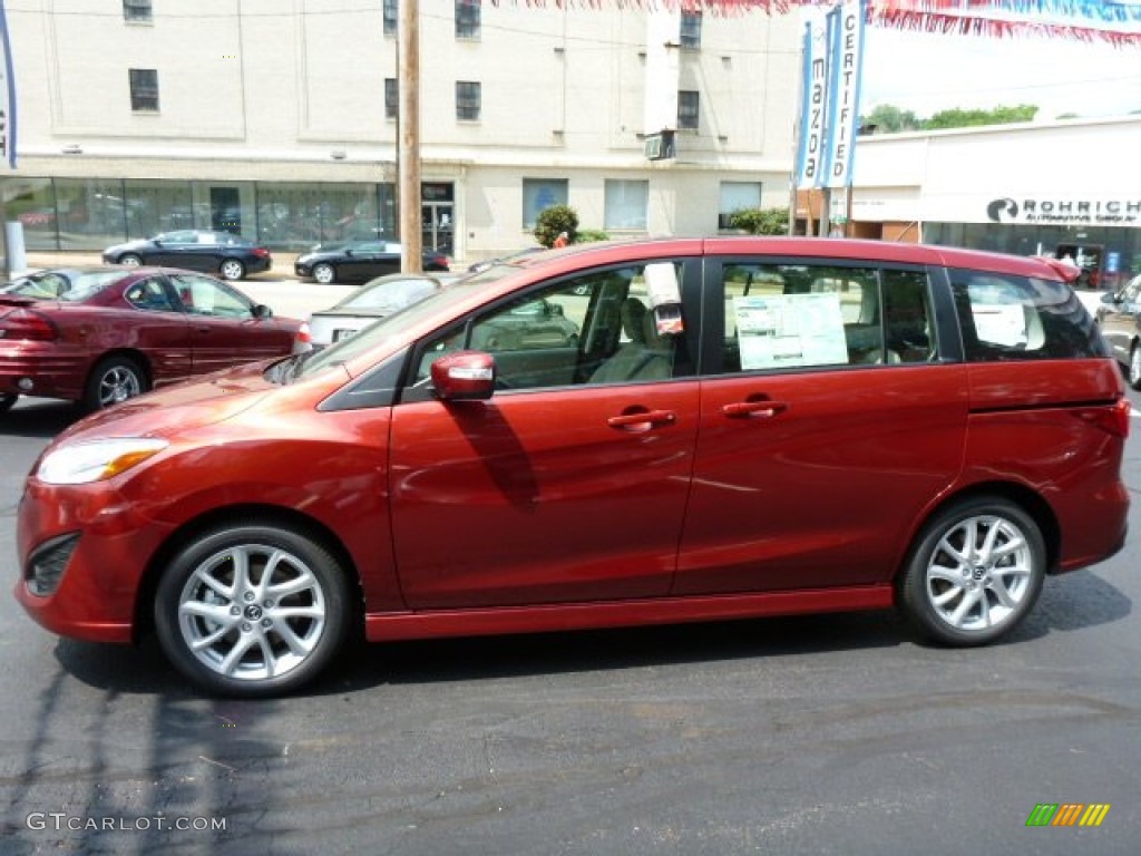 2013 MAZDA5 Touring - Zeal Red Mica / Sand photo #2