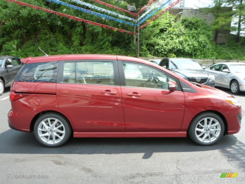 2013 MAZDA5 Touring - Zeal Red Mica / Sand photo #6