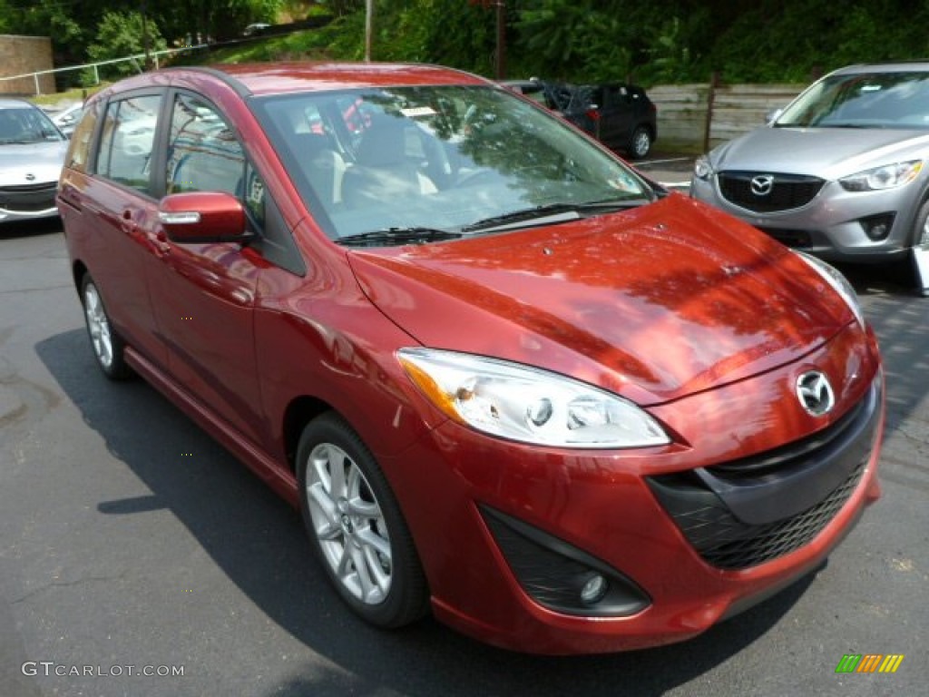 2013 MAZDA5 Touring - Zeal Red Mica / Sand photo #7