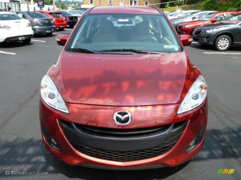2013 MAZDA5 Touring - Zeal Red Mica / Sand photo #8