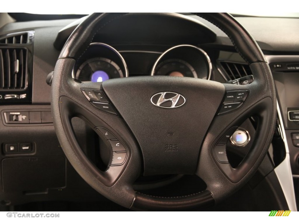 2011 Hyundai Sonata Limited Black Steering Wheel Photo #83247045