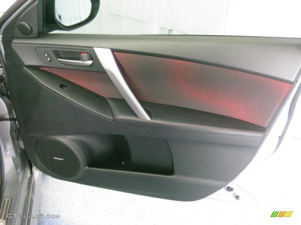 2012 Mazda MAZDA3 MAZDASPEED3 MAZDASPEED Black/Red Door Panel Photo #83251190