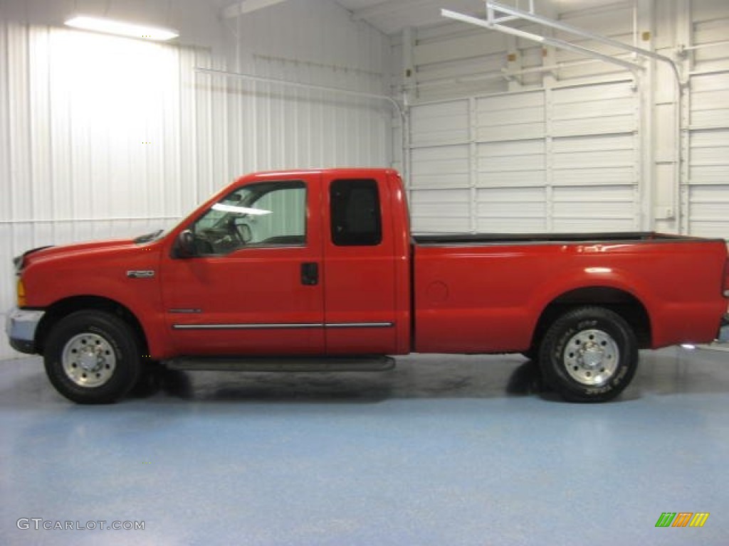 2000 F250 Super Duty XLT Extended Cab - Red / Medium Graphite photo #1
