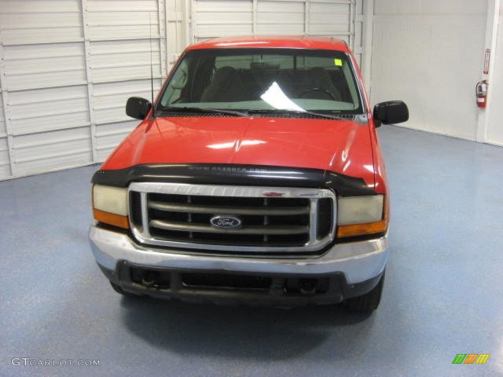 2000 F250 Super Duty XLT Extended Cab - Red / Medium Graphite photo #3