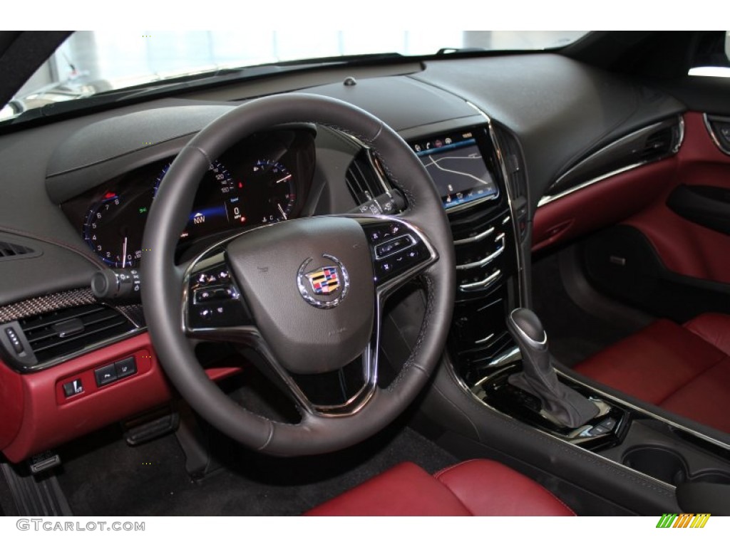 2013 Cadillac ATS 2.0L Turbo Luxury Morello Red/Jet Black Accents Dashboard Photo #83259051