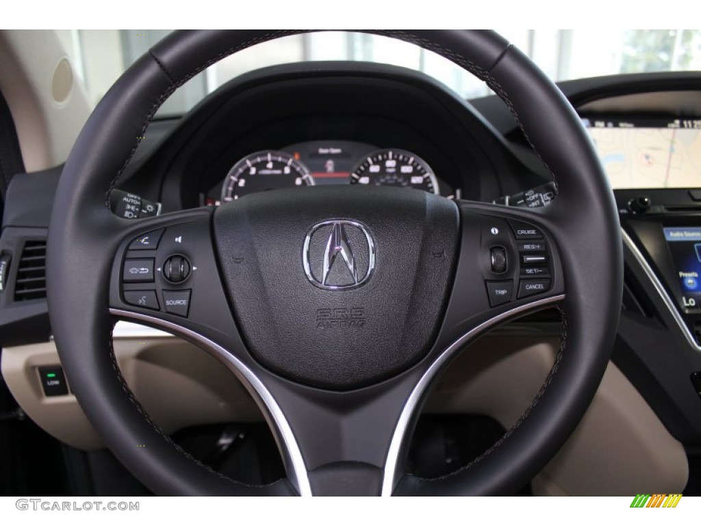 2014 Acura MDX SH-AWD Technology Parchment Steering Wheel Photo #83261104