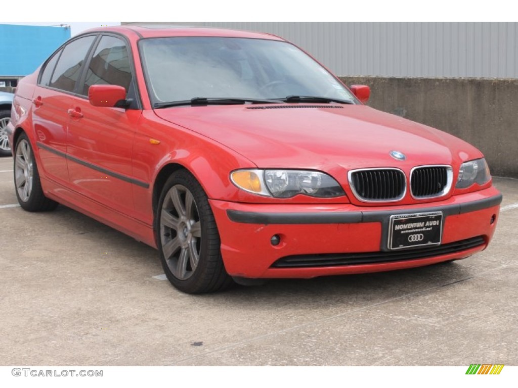 2003 3 Series 325i Sedan - Electric Red / Natural Brown photo #1