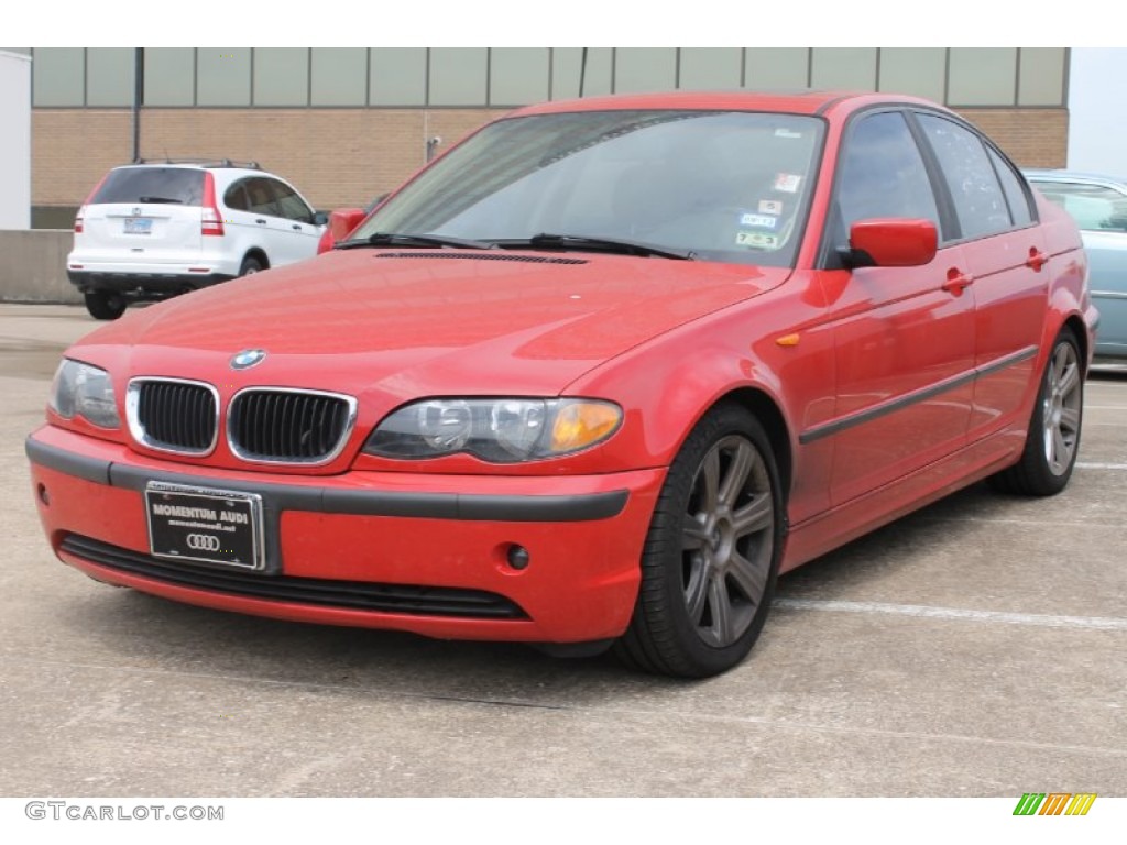 2003 3 Series 325i Sedan - Electric Red / Natural Brown photo #25