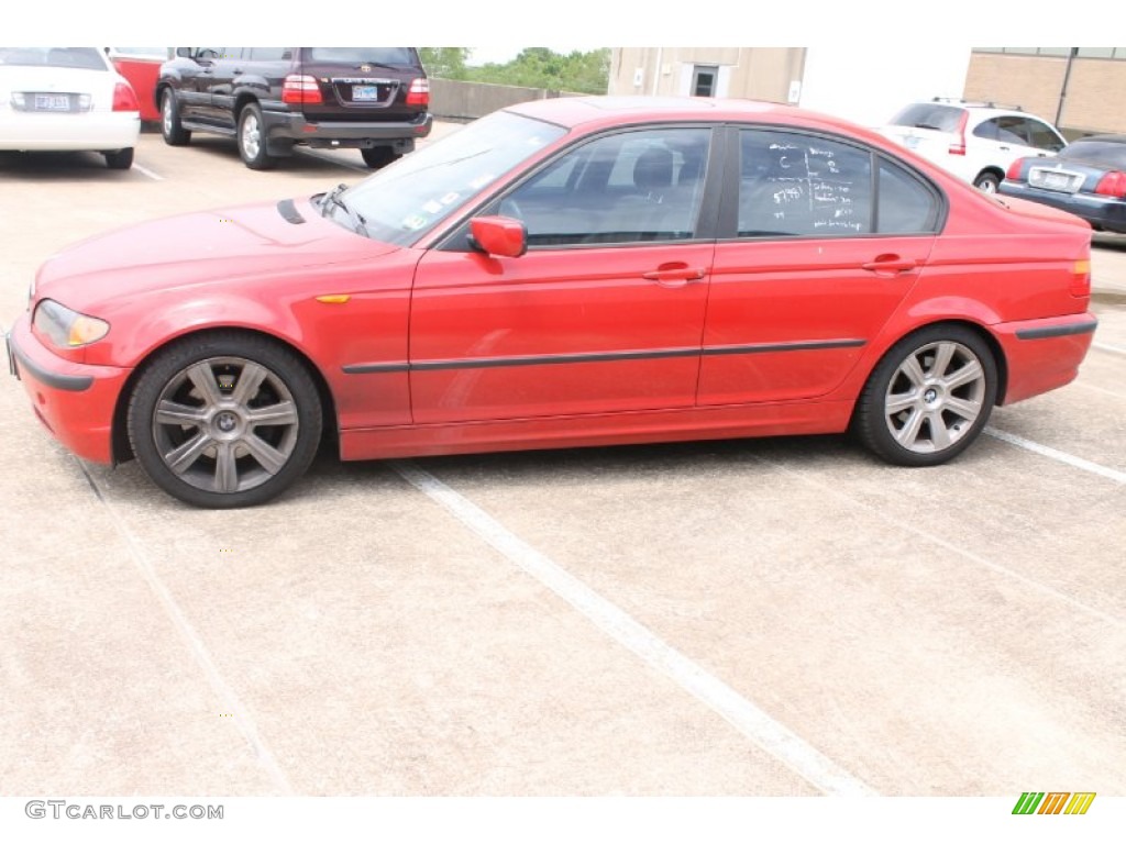 2003 3 Series 325i Sedan - Electric Red / Natural Brown photo #26