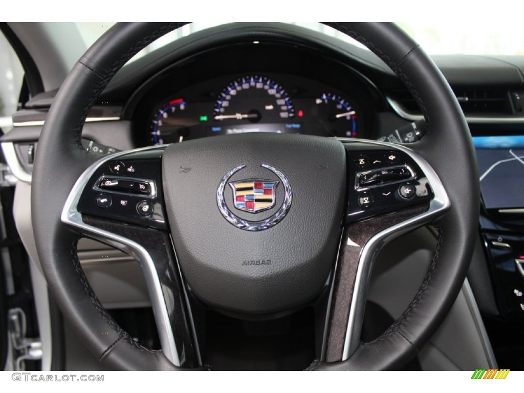 2013 Cadillac XTS Luxury FWD Medium Titanium/Jet Black Steering Wheel Photo #83266982