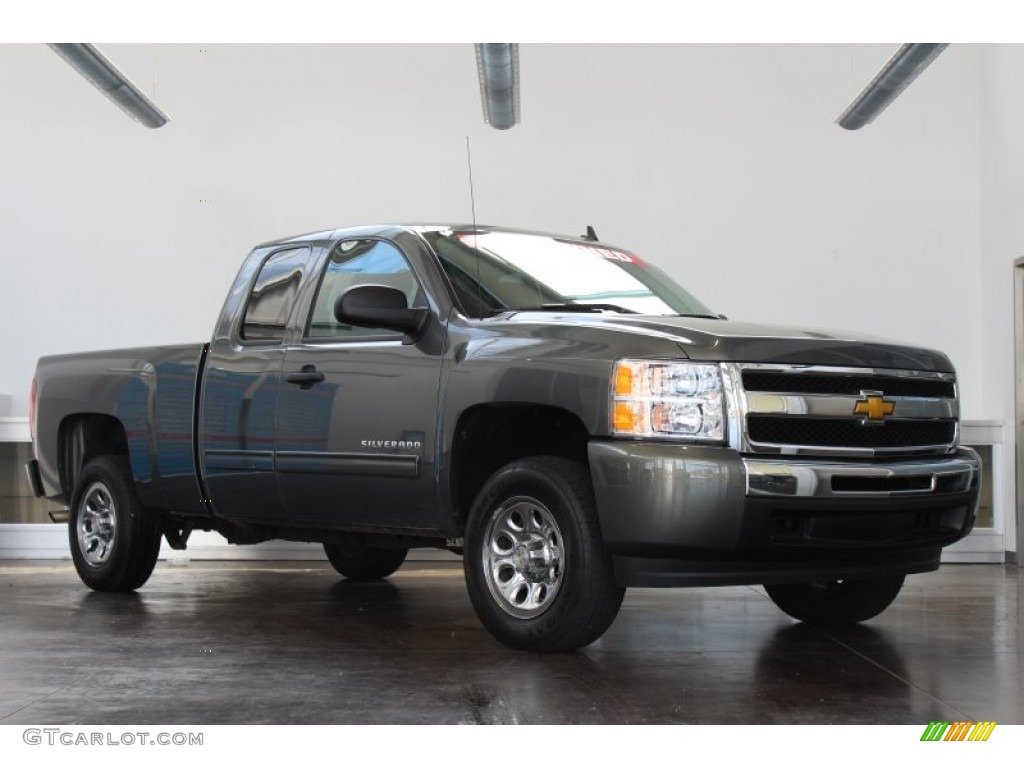 2011 Silverado 1500 LS Extended Cab - Taupe Gray Metallic / Ebony photo #1