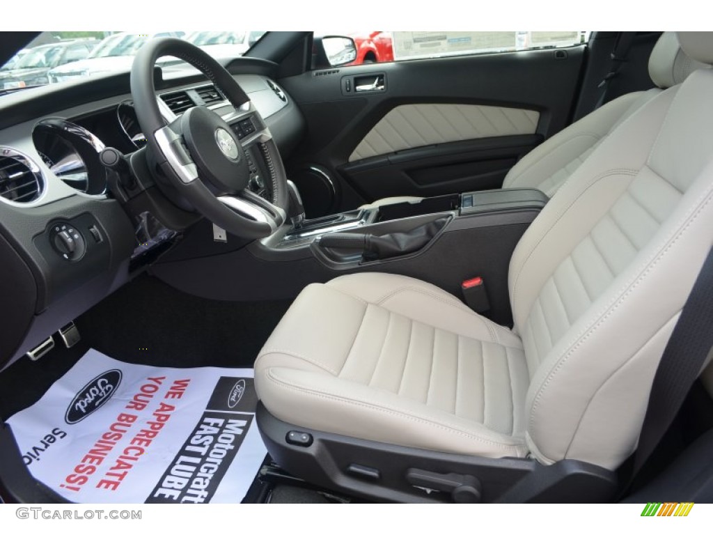 Medium Stone Interior 2014 Ford Mustang V6 Premium Coupe Photo #83268256