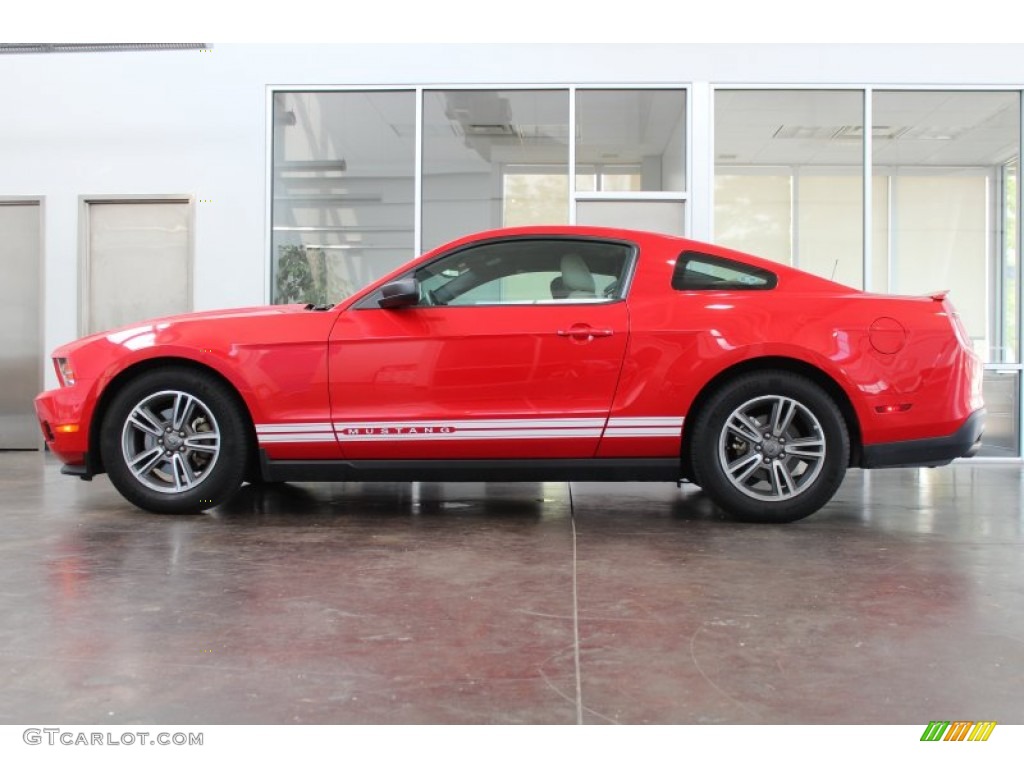 2012 Mustang V6 Premium Coupe - Race Red / Stone photo #6