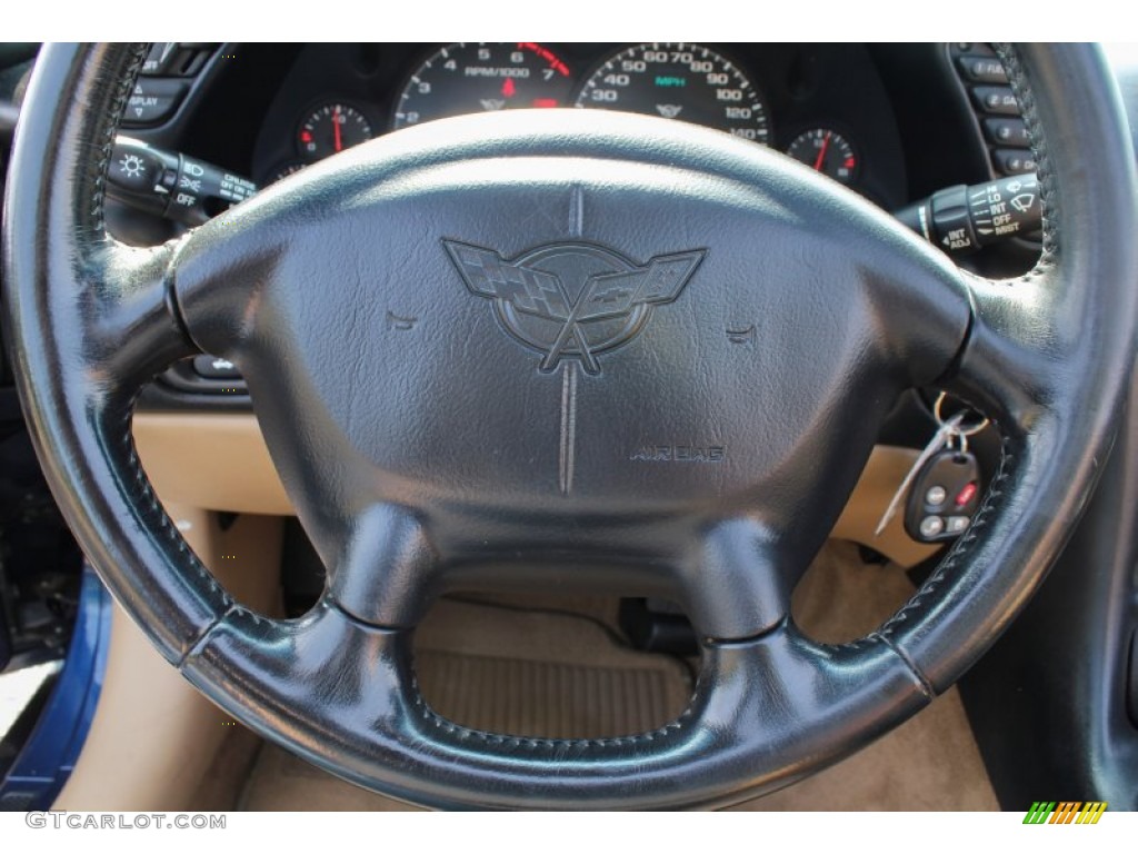 2001 Corvette Convertible - Navy Blue Metallic / Light Oak photo #17