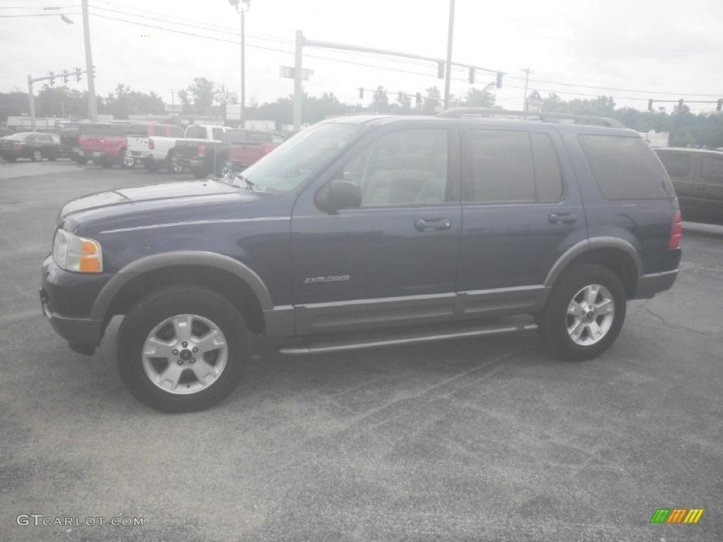 2004 Explorer XLT 4x4 - Dark Blue Pearl Metallic / Midnight Grey photo #4