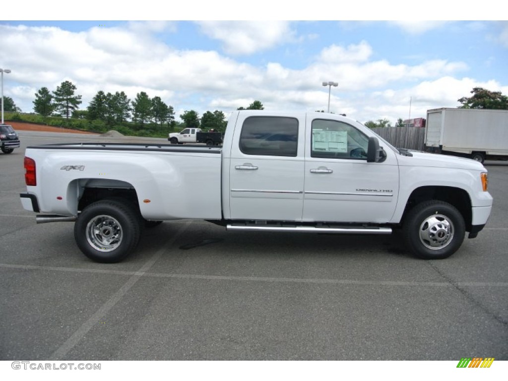 Summit White 2014 GMC Sierra 3500HD Denali Crew Cab 4x4 Dually Exterior Photo #83276501