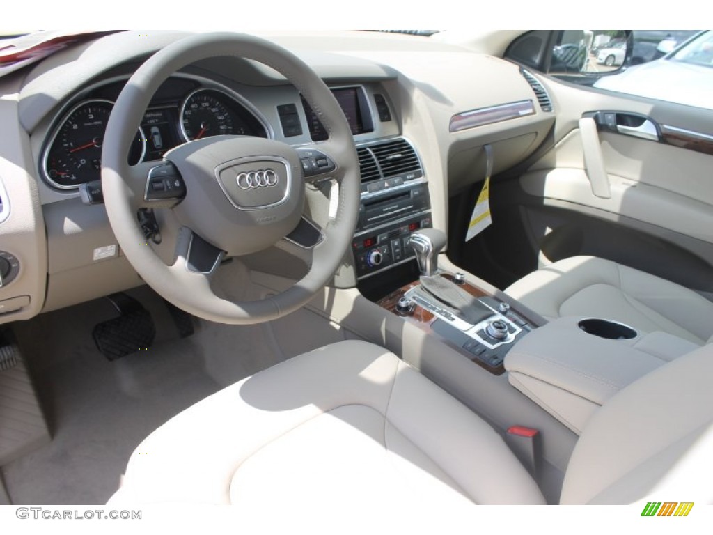 Cardamom Beige Interior 2013 Audi Q7 3.0 TDI quattro Photo #83276578