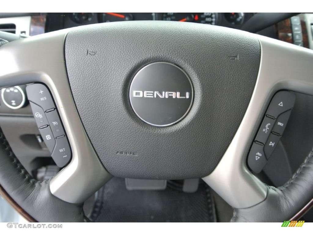 2014 GMC Sierra 3500HD Denali Crew Cab 4x4 Dually Ebony Steering Wheel Photo #83276712
