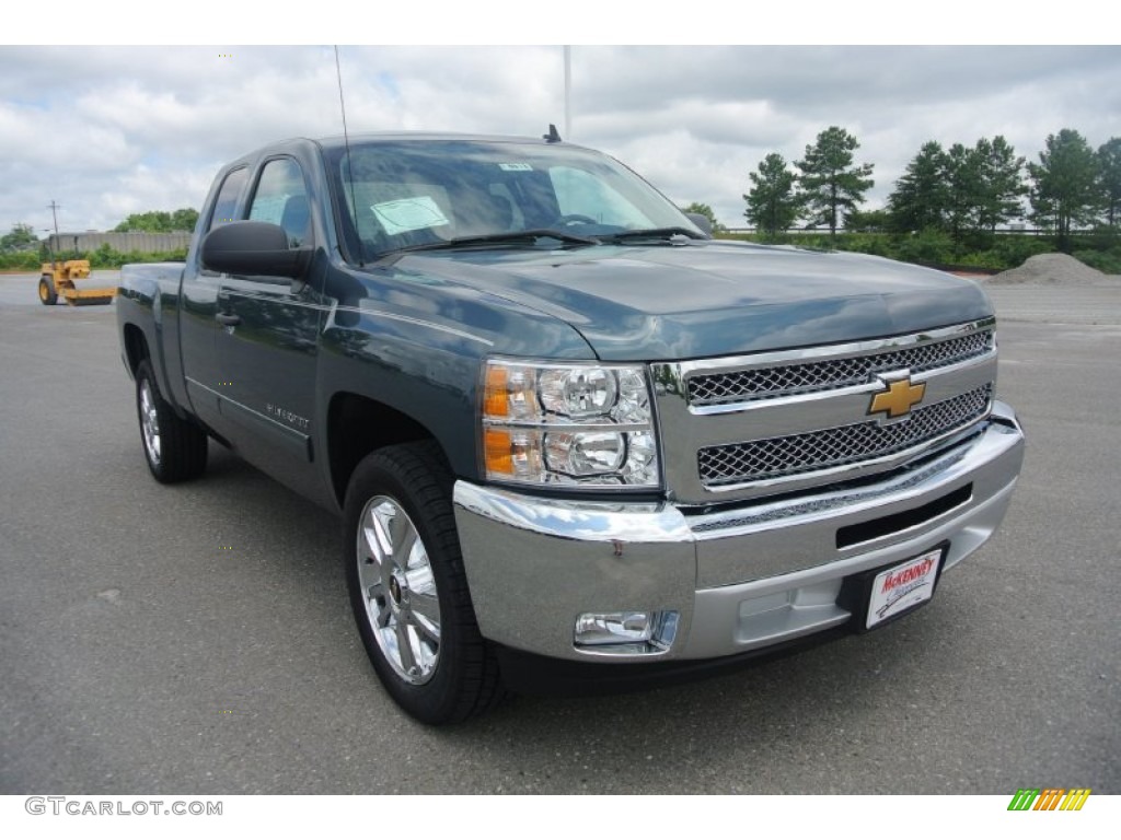 2013 Silverado 1500 LT Extended Cab - Blue Granite Metallic / Ebony photo #1