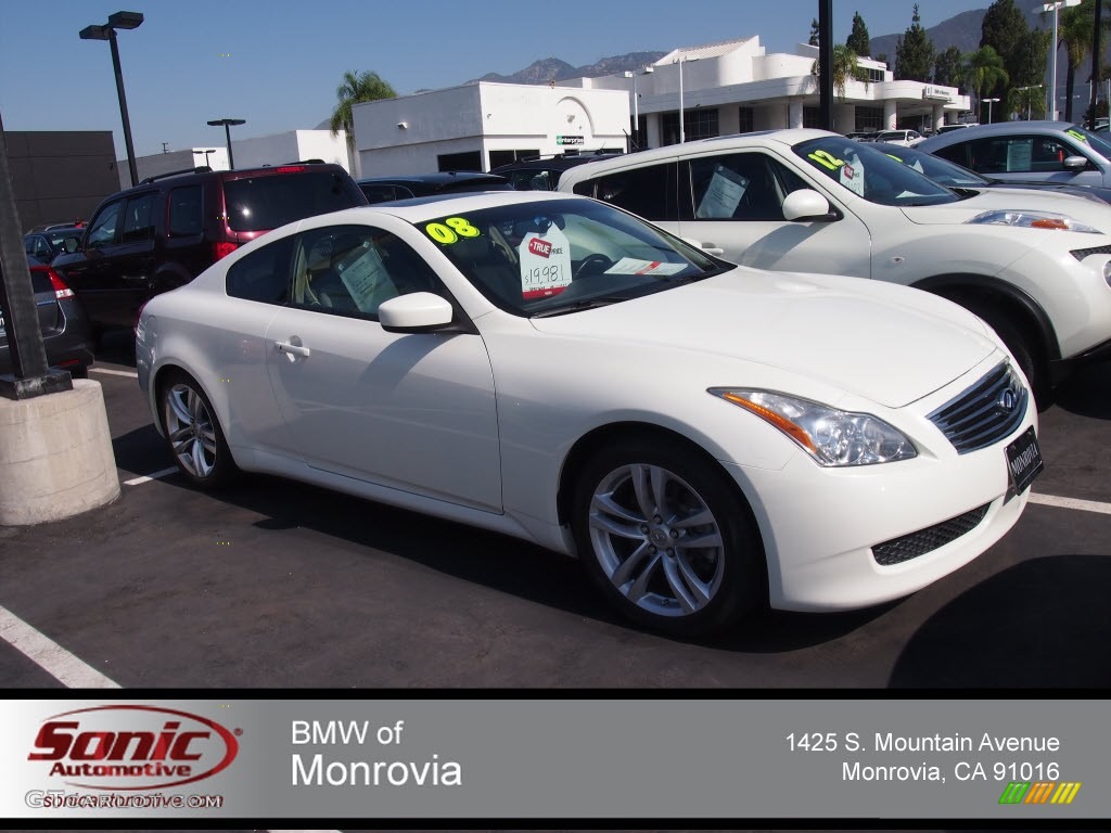 2008 G 37 Coupe - Ivory Pearl White / Wheat photo #1