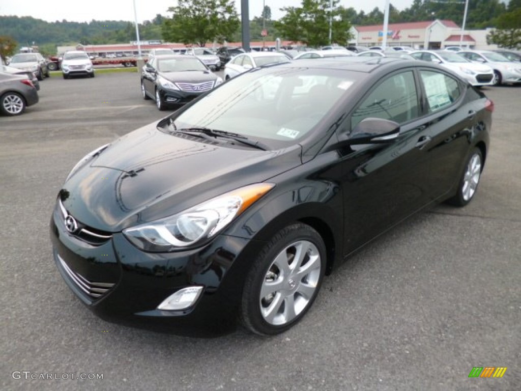 2013 Elantra Limited - Midnight Black / Black photo #3