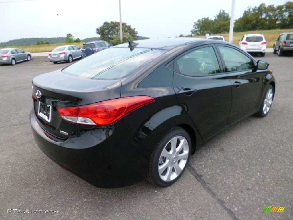 2013 Elantra Limited - Midnight Black / Black photo #7