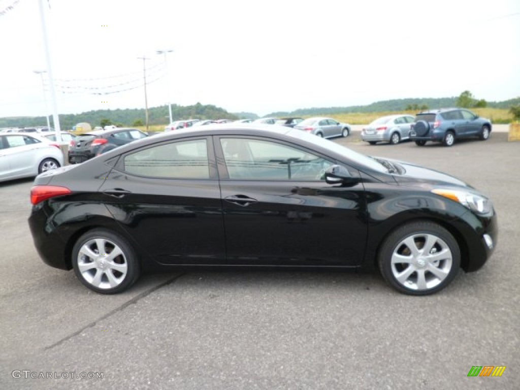 2013 Elantra Limited - Midnight Black / Black photo #8