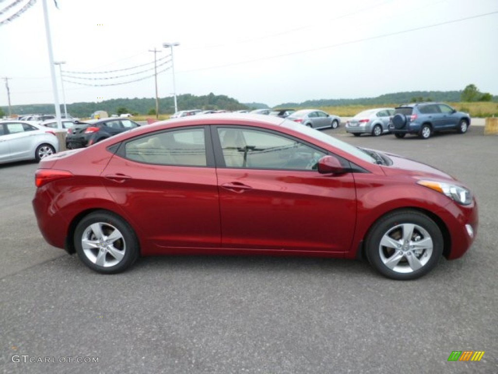 2013 Elantra GLS - Sparkling Ruby / Beige photo #8