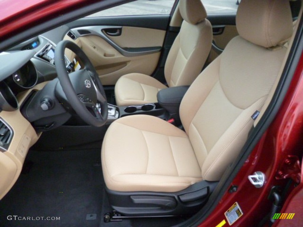 2013 Elantra GLS - Sparkling Ruby / Beige photo #15
