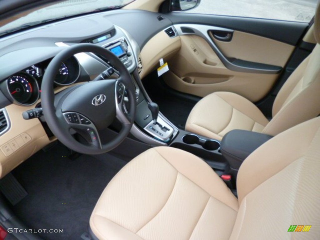 2013 Elantra GLS - Sparkling Ruby / Beige photo #16