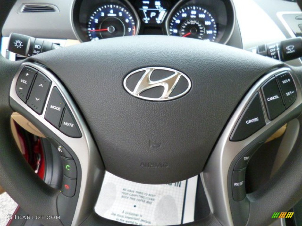 2013 Elantra GLS - Sparkling Ruby / Beige photo #18