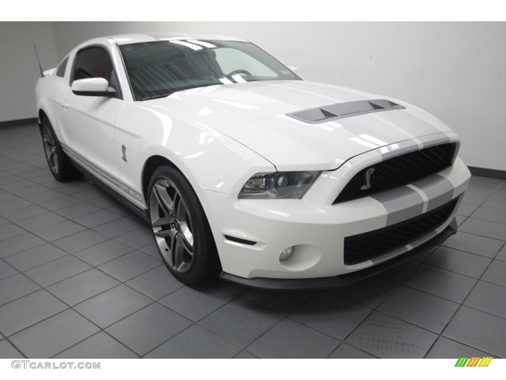 Performance White 2010 Ford Mustang Shelby GT500 Coupe Exterior Photo #83289442